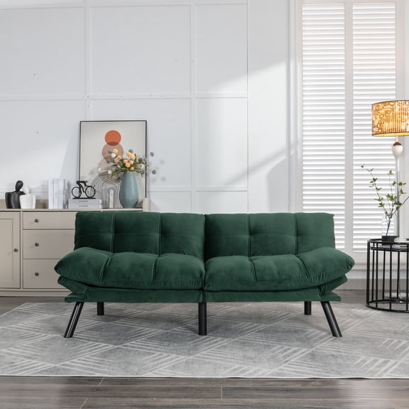EBQOSK Modern Convertible Folding Sofa Bed 2-in-1 Space-Saving Design for Apartment, Dorm & Guest Room Emerald