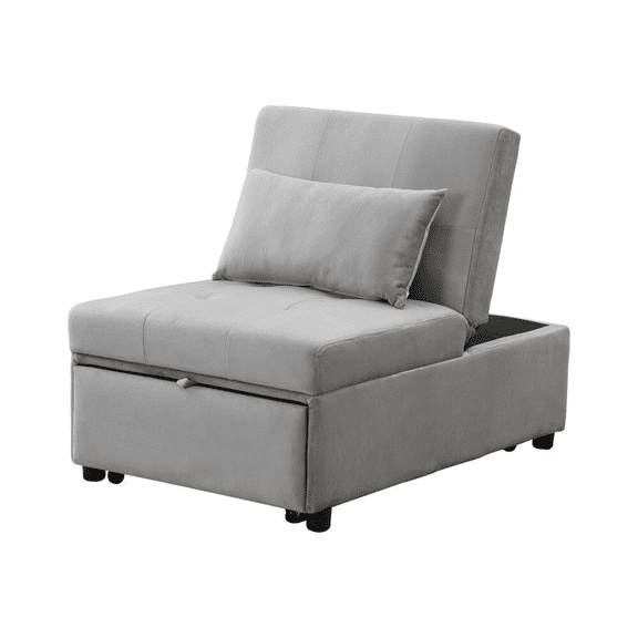 EBQOSK Multi-Function Folding Ottoman Sofa Bed with Storage – Convertible Sofa to Bed for Small Spaces Gray