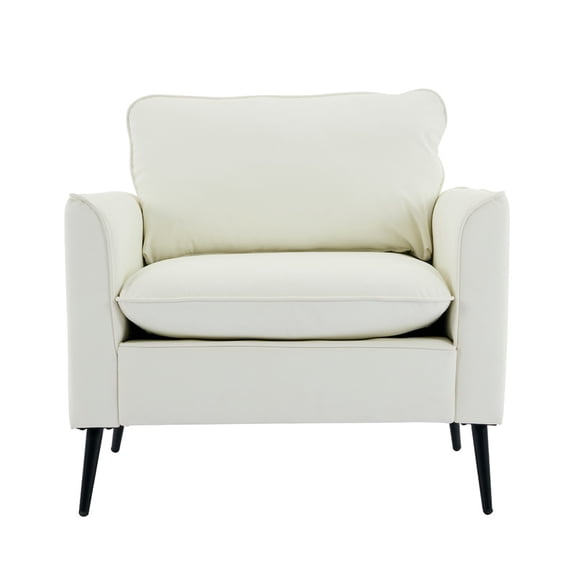 EBQOSK Nordic Retro Light Luxury Living Room Balcony Bedroom Single Casual Sofa Chair Beige