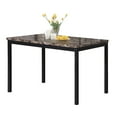 thumbnail image 1 of EBQOSK Noyes Metal Dining Table with Laminated Faux Marble Top Black, 1 of 5