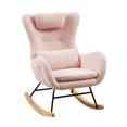 thumbnail image 1 of EBQOSK Rocking Chair Nursery, Modern Rocking Chair with High Backrest Pink, 1 of 7