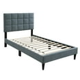 thumbnail image 1 of EBQOSK Single Tufted Upholstered Platform Bed Frame with Headboard Gray Twin, 1 of 7