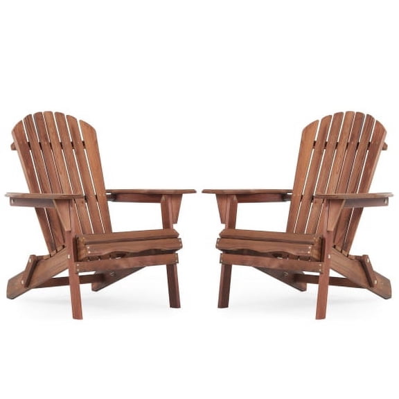 EBQOSK Wooden Outdoor Folding Chair Set of 2 Wood Lounge Patio Chair for Garden,Garden, Lawn, Backyard, Deck, Pool Side, Fire Pit Natural