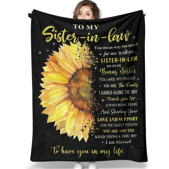 EBSTL Christmas Sister in Law Birthday Gifts, Gift for Sister in Law for Women, Best Sisters-in-Law Wedding Gift Ideas, Sisters in Law Throw Flannel Blanket