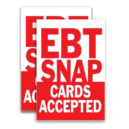 EBT Snap Accepted (24" X 36") Vinyl Decal Only (Pack of 2) |Sign|Sticker|Poster