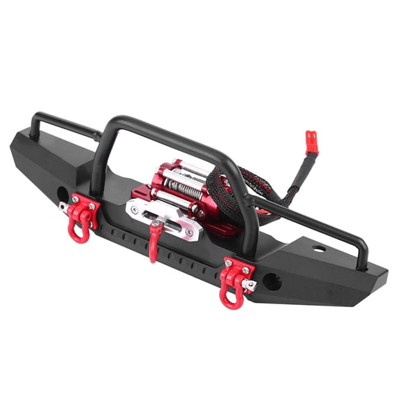 EBTOOLS 1/10 Crawler Winch Crawler Winch, Metal Front Bumper, Remote Control Electric Winch For -4