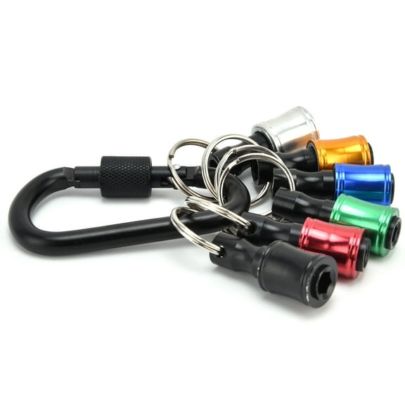 EBTOOLS 1/4in Socket Holders,6Pcs Keychain Extension Bar Hex Shank Screwdriver Bit Holders Socket Adapter Quick Release Tool