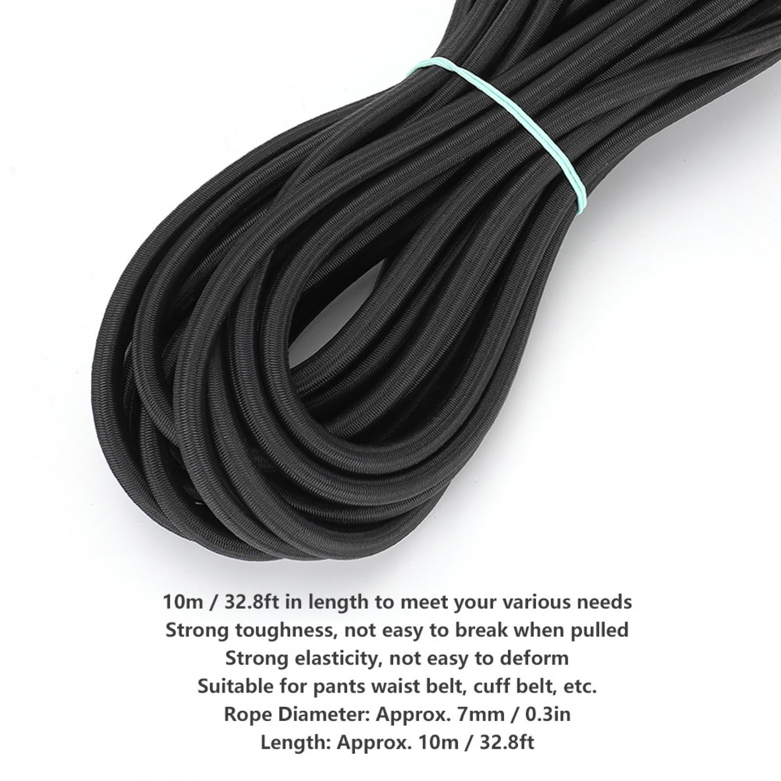 QUALITY 2mm Black ELASTIC Shot Cord Round SHOCK ELASTIC For Sewing