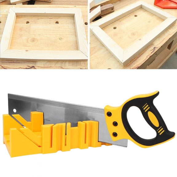 EBTOOLS Clamping Box Saw,12 ABS Plastic Clamping Mitre Box Multiple Angle with 14 Back Saw Woodworking