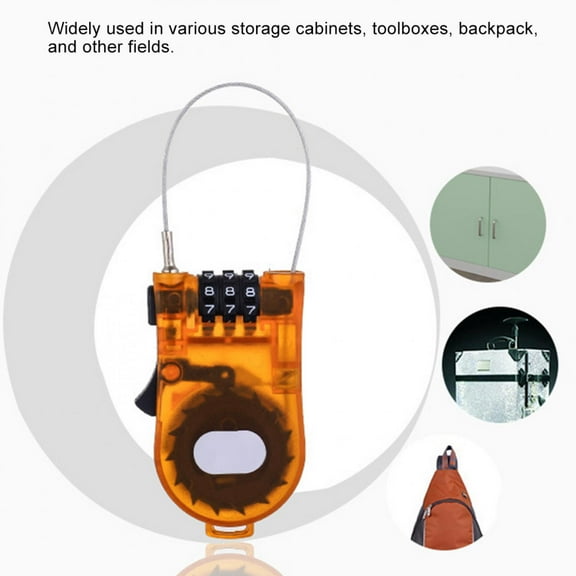 EBTOOLS Digit Password Steel Cable , Antirust Waterproof Retractable Keyless Password Anti-theft Lock For  Luggage Backpack