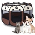 thumbnail image 1 of EBTOOLS Pet Dog Cat Playpen Tent Portable Collapsible Exercise Fence Kennel Cage Crate, 1 of 9