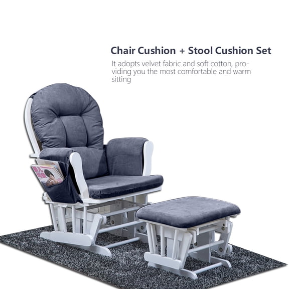 EBTOOLS Soft Cotton Chair Cushion & Stool Pad Set for Rocker Rocking Chair Removable Replace Chair Cushion