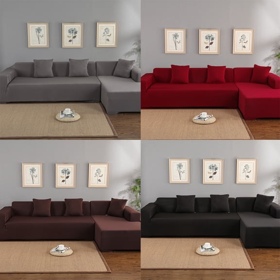 EBTOOLS Stretch Fabric Solid Polyester Sofa Slipcover, Brown