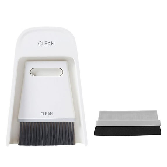EBTOOLS Table Cleaning Tool Gray White, Broom Dustpan Set, for Pet Computer Keyboard