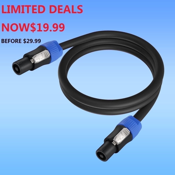 EBXYA 12 Gauge Speaker Wire 1 Meter, 2-Conductor 12 AWG OFC Cable with Pre-Stripped Ends for Home Theater Subwoofer, Amplifier to Speaker & Hi-Fi Systems