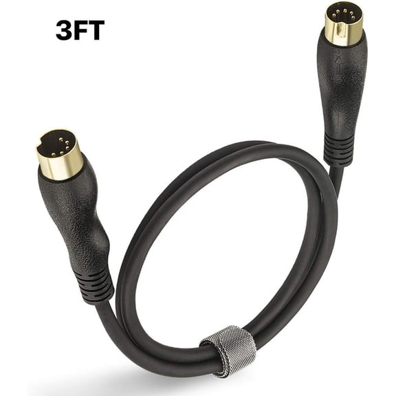 EBXYA 5-Pin MIDI Cable Male to Male 3.3ft, Durable Pure Copper Conductors for Keyboard to Synthesizer/Module, Home Studio & Compact Live Rack Setup