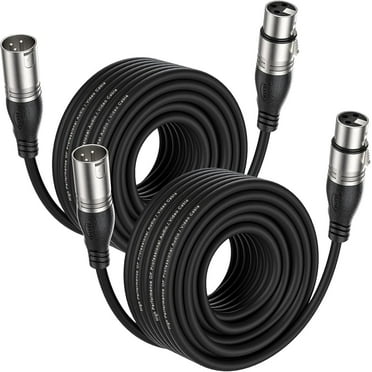 EBXYA XLR Cable 10 Ft 2 Packs - Premium Microphone Cable Patch Speaker Cable 3-Pin XLR Male to Female, Black