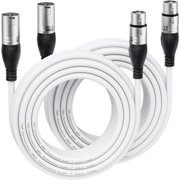 EBXYA XLR Cable Male to Female 20ft (6.1m) 2-Pack with Gold-Plated Connectors & Clean Low-Profile Jacket for Stage Monitoring, Fixed Install & Studio