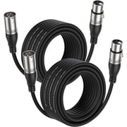 EBXYA XLR Microphone Cable 25ft 2-Pack, Oxygen-Free Copper with Gold-Plated Connectors & Flexible PVC Jacket for Studio Recording, Live Sound & Home Podcasting