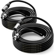 XLR Cable Male to Female 35ft 2-Pack By EBXYA, Long Reach & Oxygen-Free Copper for Large Venue, Stage Show & Church Sound System