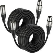 EBXYA XLR Cable Microphone Cable 50ft 2-Pack XLR Male to Female, with Gold-Plated Connectors & Noise Reduction for Stage Performance & Live Sound