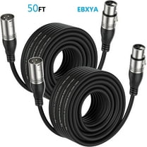 EBXYA 50ft XLR Microphone Cable 2-Pack - Balanced Male to Female Audio Cable with Braid-Shielded (OFC)