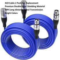 EBXYA XLR Male to Female Cable 50ft 2-Pack, with Oxygen-Free Copper & Gold-Plated Connectors for Microphone, Audio Interface & PA Systems