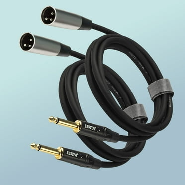 EBXYA 6ft TS to XLR Male Cable 2-pack 1/4" Mono Guitar to XLR Unbalanced Cable, Oxygen-Free Copper, Shielded for Amps, PA Systems