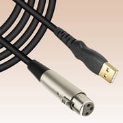 XLR to USB Cable,USB to XLR Female Audio Cable, EBXYA Built-in DAC No Driver Needed Balanced Microphone Cable with Gold-Plated USB & Silver XLR Connector, 1m for PC Recording, Podcasting & Studio Use
