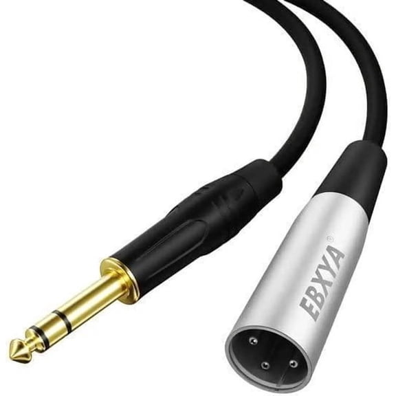 EBXYA XLR to 1/4 Inch Cable 15ft (4.6m), XLR Male to TRS Balanced Audio Cable for Studio Monitors, Mixer Output & Stage PA Systems