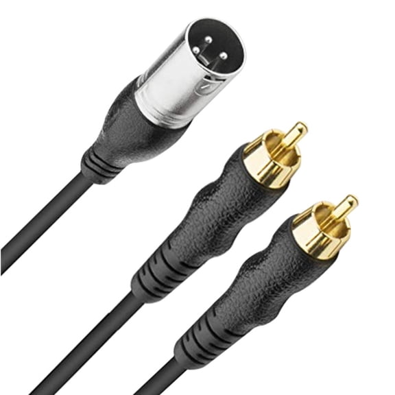 EBXYA XLR to Dual RCA Audio Cable 1M (3.3ft), 24K Gold Plated Connectors & Oxygen-Free Copper for Home Theater, Audio System & Studio Monitor