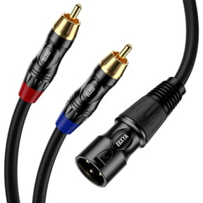 EBXYA XLR to Dual RCA Cable, Double Shielded Audio Cable with Gold Plated Connectors & 6ft for Home Studio, Audio Interface & Turntable Setups
