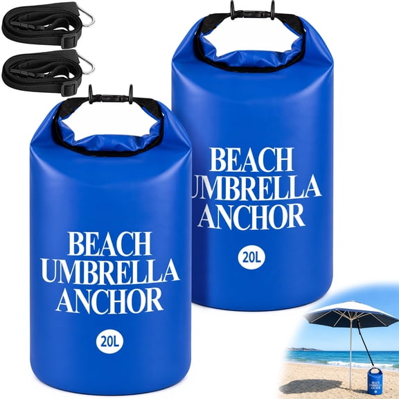 EBaokuup 2 Pack Beach Umbrella Weight Bags, 20L/50LB Fillable Sand Anchor Bags for Shade Tents