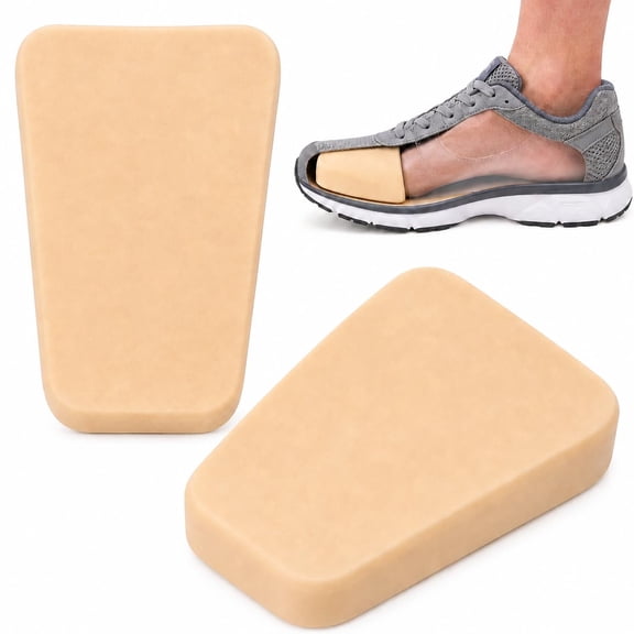 EBaokuup 2-Pack S Size Amputee Shoe Toe Fillers, PU Foam Partial Foot Inserts, Adjustable Shoe Toe Pads