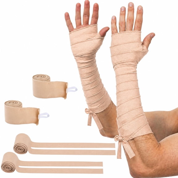 EBaokuup 2 Pairs Medieval Arm Wraps, Adjustable Faux Suede Bracers for Renaissance LARP Cosplay Costume