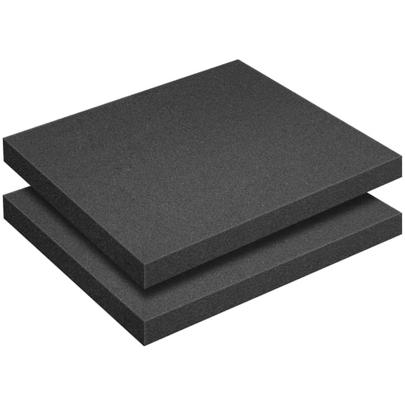 EBaokuup 2 Pcs Black Polyurethane Foam Sheets, 16 x 12 x 1.5 Inch Cuttable Inserts