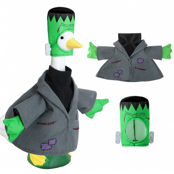 EBaokuup 2 Pcs Halloween Monster Goose Outfit with Hat, Gray Black Costume for 23 inch Goose Statue