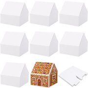 EBaokuup 36 Pack Christmas Gingerbread House Craft Kit, Cardboard DIY Houses with Holiday Stickers
