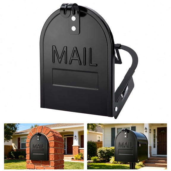 EBaokuup 6 1/4 x 8 1/4 inch Magnetic Snap-In Mailbox Door Replacement, Tool-Free Latch for Repair