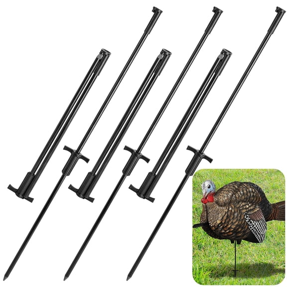 EBaokuup 6 Pcs Turkey Decoy Replacement Stakes, Collapsible Mounting Poles