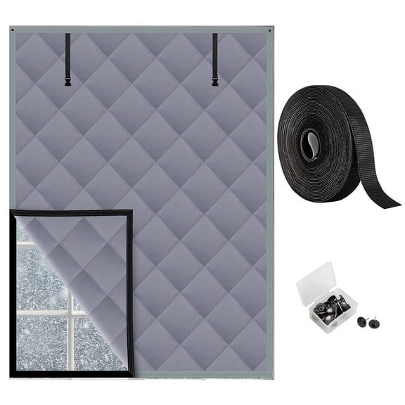 EBaokuup 63 x 47 Inch 3 Layer Thermal Window Insulation Blanket, Winter Draft Blocking Window Cover