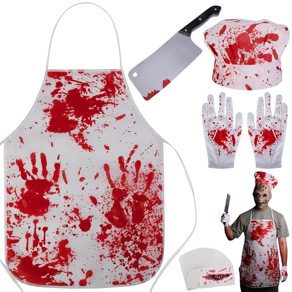 EBaokuup Halloween Butcher Costume Set, Scary Butcher Outfit Accessories