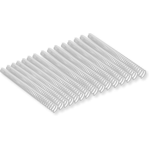 EC06 Pack of 100 Clear Spiral Binding Coils, 6mm Coils, 4:1 Pitch, Up to 30 Sheets Capacity, Plastic Binding Spine, 12 Inch Length, 48 Loops