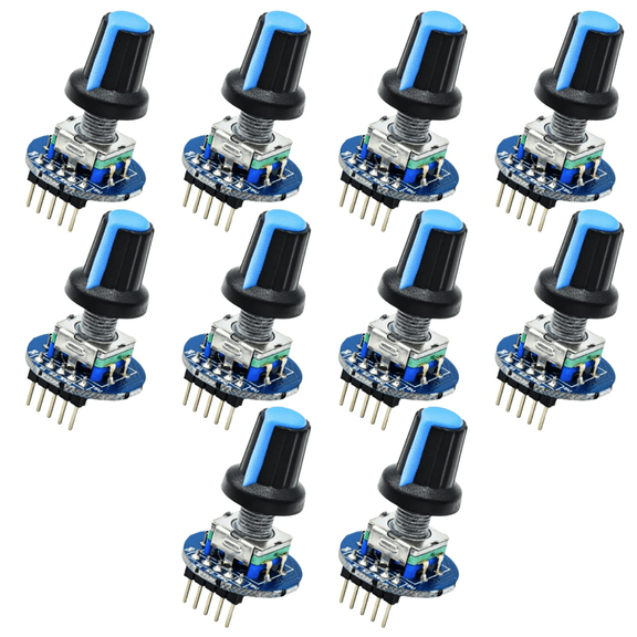 EC11 Encoder Module Rotation Potentiometer Module Encoder Rotary Potentiometer with Knob Cap,10 * EC11 encoder modules