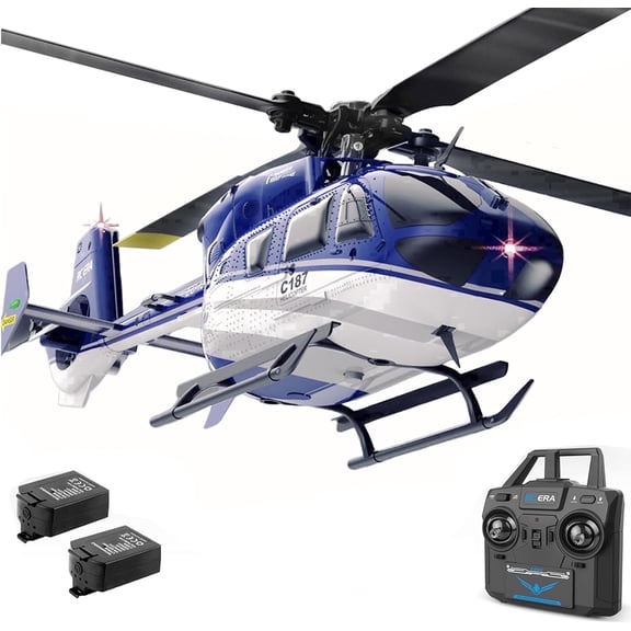 EC135 C187 Remote Controlled Heli Aircraft Plane RC Helicopter add Optical Flow Positioning Single Rotor No Ailerons 6-Axis Gyroscope Altitude Hovering Aerobatics for Adults Beginners