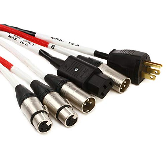EC2-50 Siamese Twin 2xXLRF-2xXLRM Audio Cable + IEC Power Cable - 50 Feet$$Music