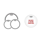 EC2S Clear Tom Pack with HD Dry Snare Head - Fusion