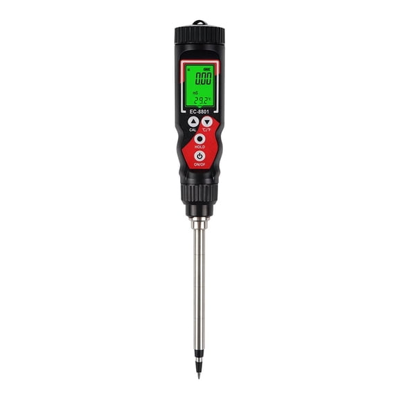 EC8801 2 In 1 Digital EC Meter Temperature EC Soil Tester Electrical Conductivity Detector Garden Planting Flower Soil Analyzer