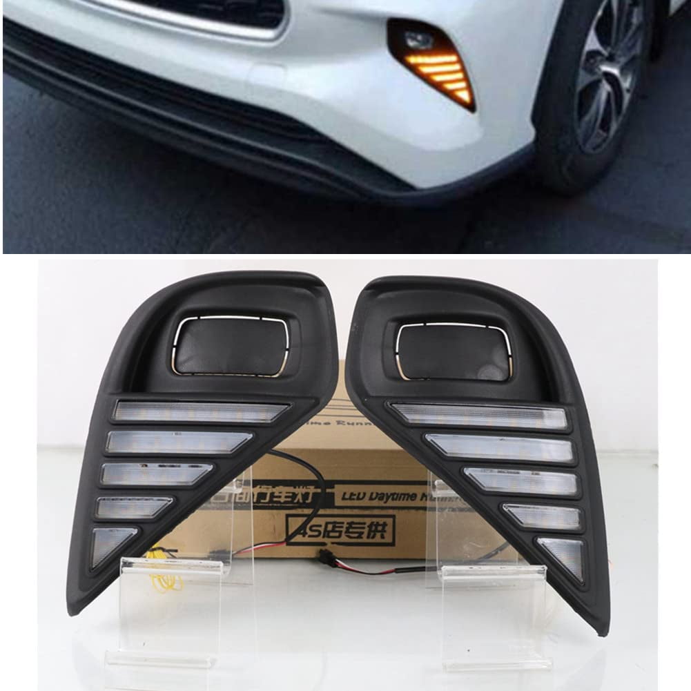 ECAHAYAKU Car Led DRL MMF7 for Toyota Highlander 2020 2021 2022 2023 Daytime Running Lights 12V