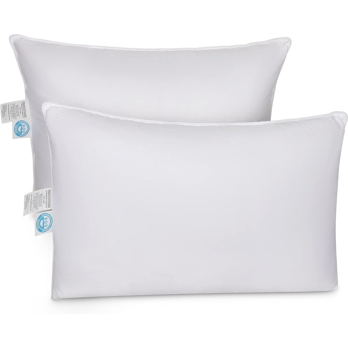 King Size White Goose Down Medium Firmness Pillow Set